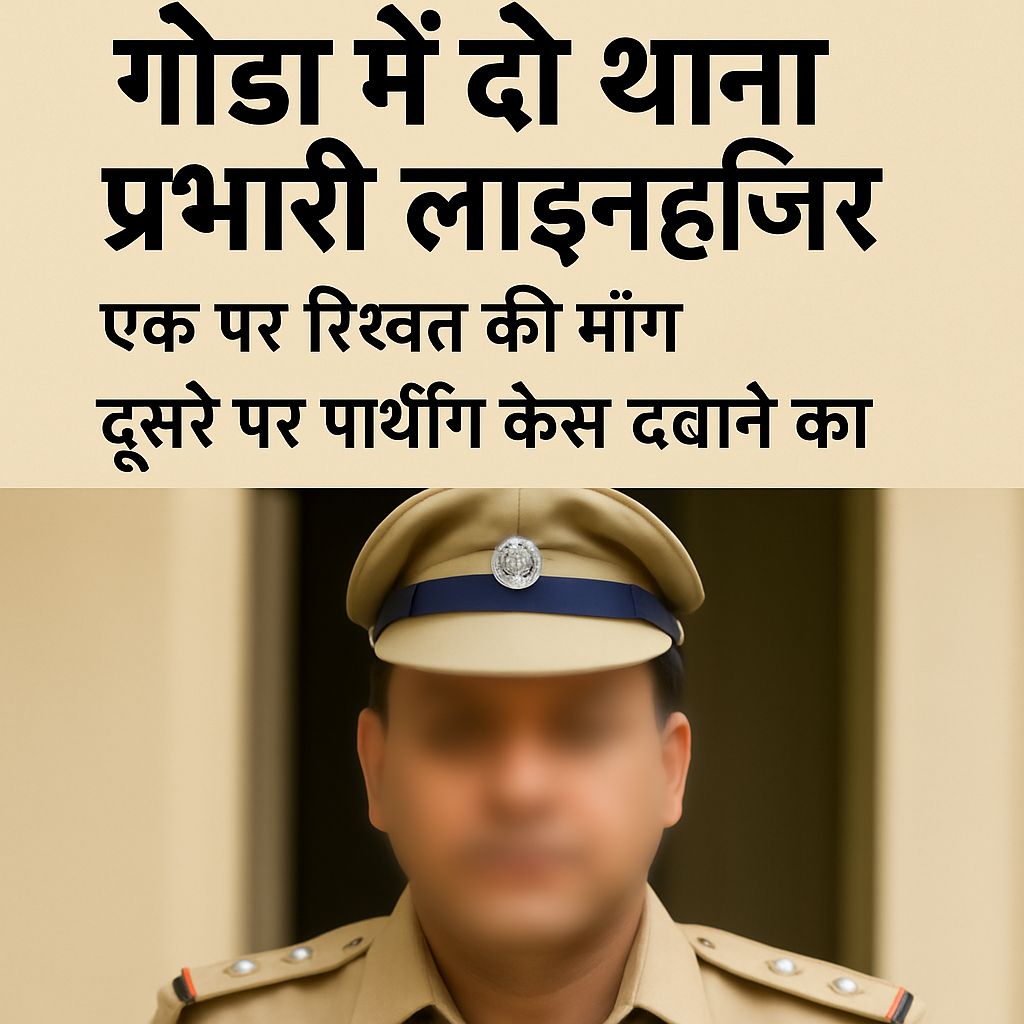 गोंडा पुलिस में बड़ी कार्रवाई: दो थाना प्रभारी लाइनहाजिर, एक पर रिश्वत मांगने तो दूसरे पर गंभीर लापरवाही का आरोप
