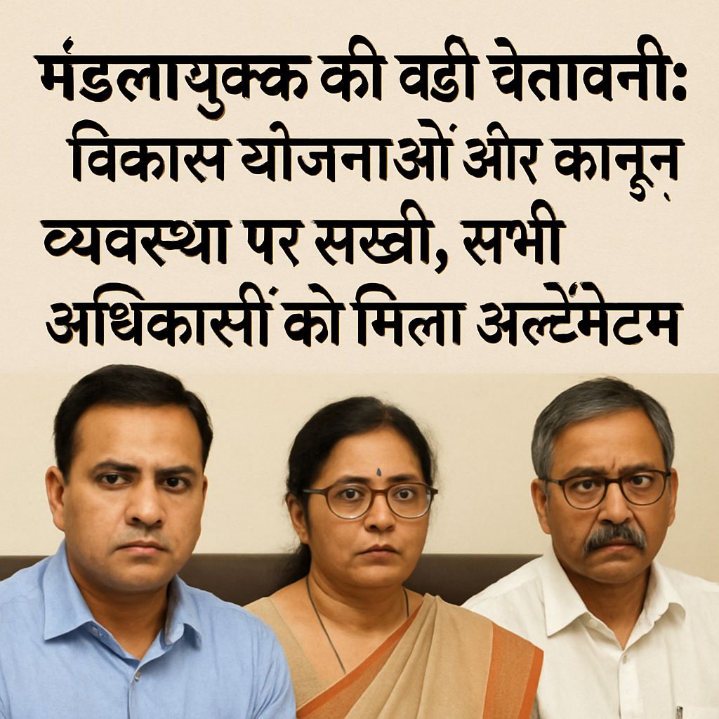 मंडलायुक्त की बड़ी चेतावनी: विकास योजनाओं और कानून व्यवस्था पर सख्ती, सभी अधिकारियों को मिला अल्टीमेटम